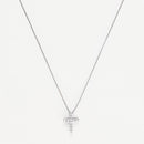 Pendentif "Sacrée Croix" Diamant 0,17Ct/11 - Or Blanc 375/1000