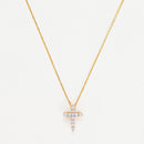 Pendentif "Sacrée Croix" Diamant 0,17Ct/11 - Or Jaune 375/1000