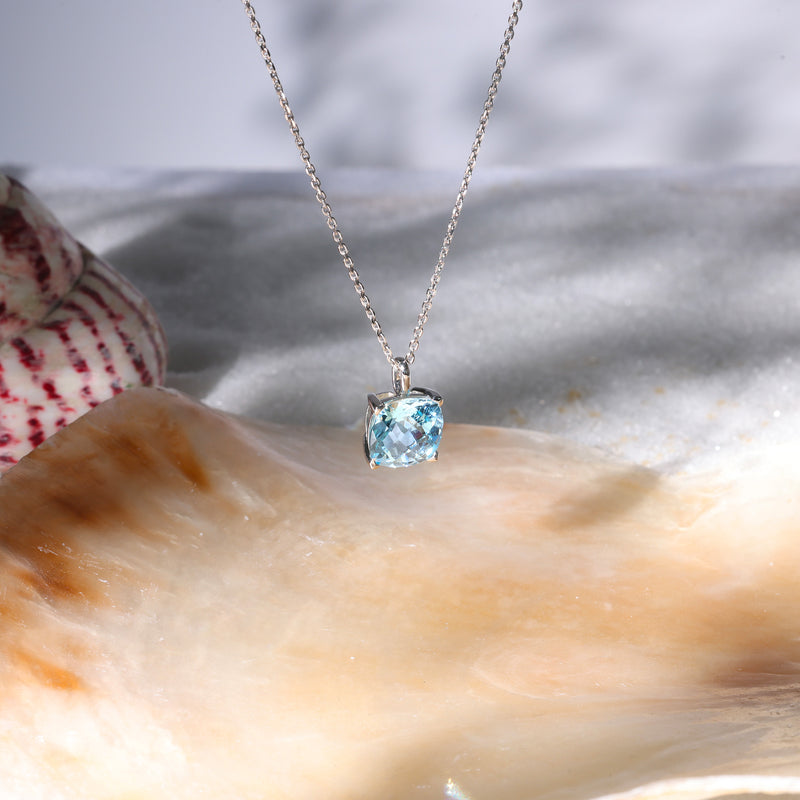 Pendentif "Topaze Unique" - Or Blanc