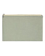 Pochette In Lino Verde Salvia Con Bordino Giallo 5602