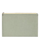 Pochette en lin Vert Sauge liseré Jaune 5602