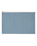 Pochette en lin Bleu Horizon liseré Rose 5804