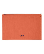 Pochette In Lino Terracotta Con Bordino Blu 5567