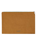 Pochette In Lino Bronzo Con Bordino Cachi 5773