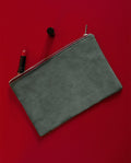 Linen Pouch Grey Red Piping 5879