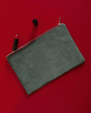 Pochette en lin Gris liseré Rouge 5879
