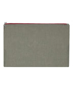 Linen Pouch Grey Red Piping 5879