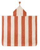 Poncho Kids - Éponge - Rayures Rouille / Crème