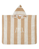 Poncho Kids - Éponge - Rayures Sable / Crème