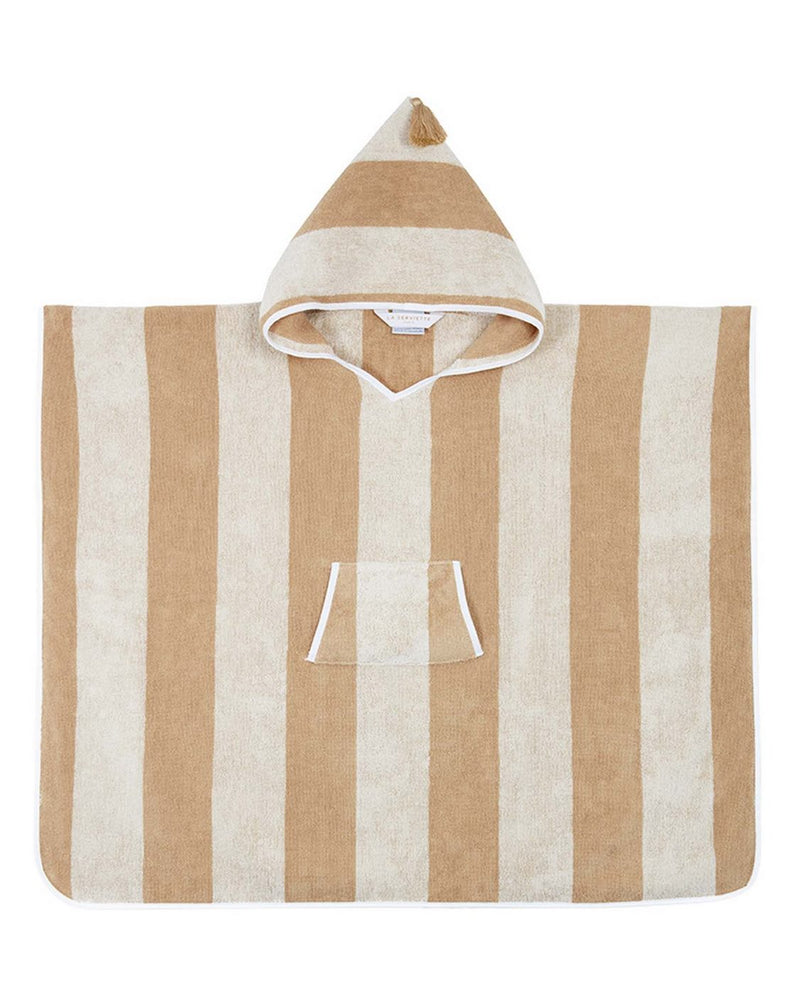 Poncho Kids - Éponge - Rayures Sable / Crème