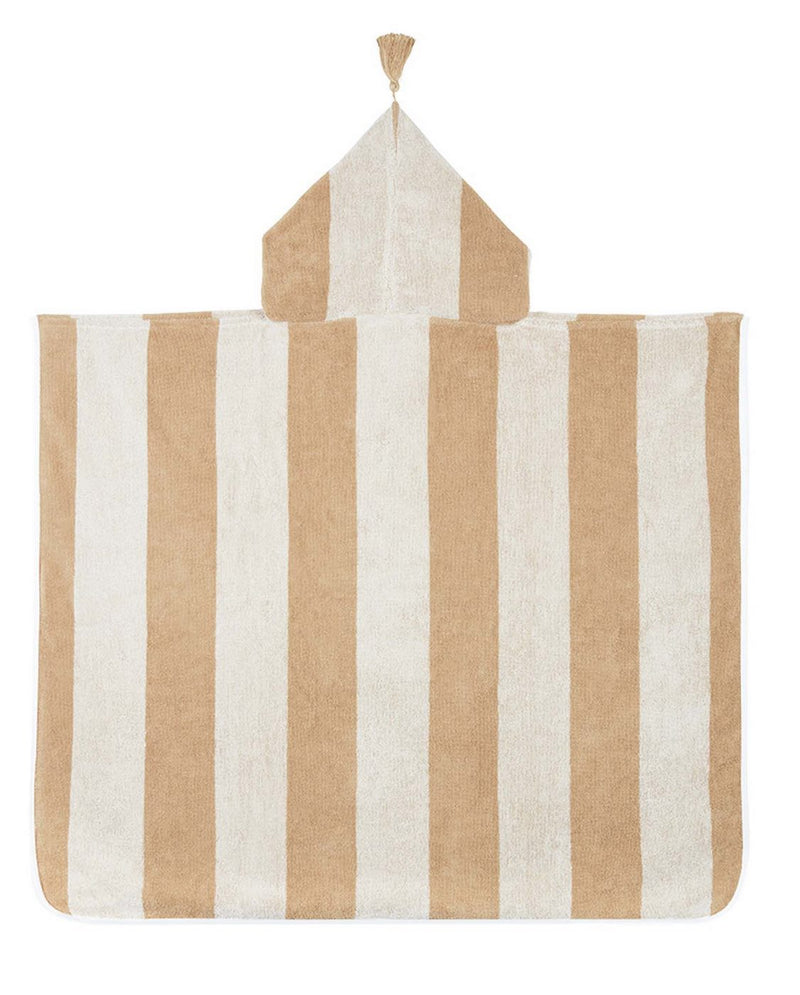 Poncho Kids - Éponge - Rayures Sable / Crème