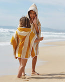 Poncho Kids - Éponge - Rayures Jaune Gold/ Crème