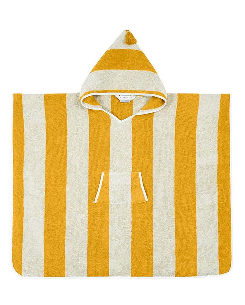 Poncho Kids - Éponge - Rayures Jaune Gold/ Crème