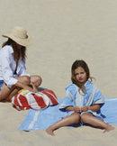 Poncho Kids - Éponge - Rayures Bleu Fjord/ Crème