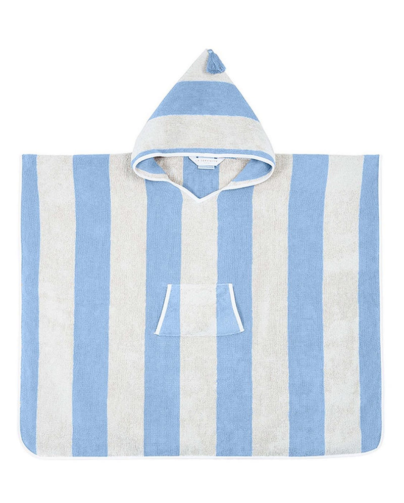 Poncho Kids - Éponge - Rayures Bleu Fjord/ Crème