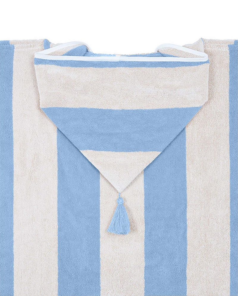 Poncho Kids - Éponge - Rayures Bleu Fjord/ Crème