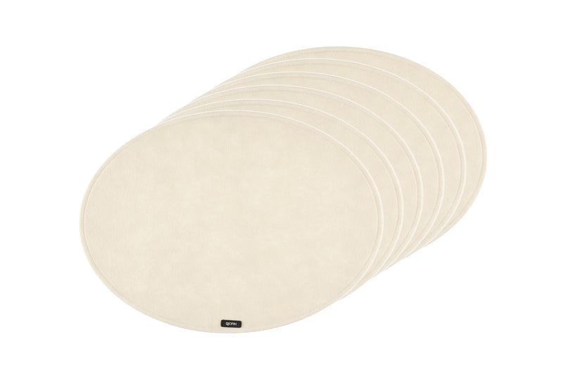 Set De Table Ovale - 6 Pièces - Feutre Recyclé Beige