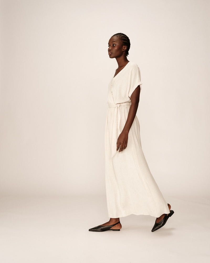 Vestido largo polen - Beige