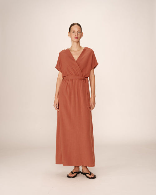 Pollen Long Dress - Terracotta