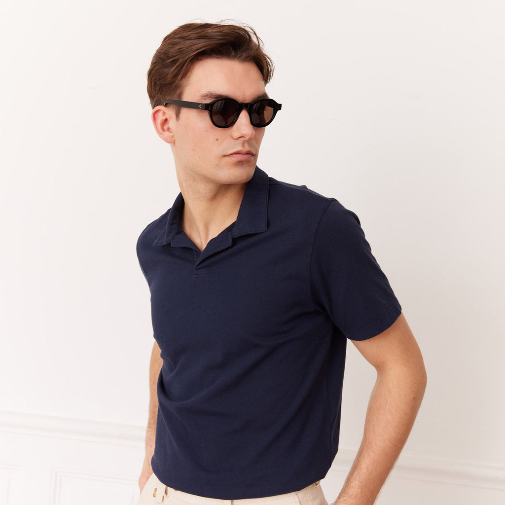 Polo En Coton Supima Marine