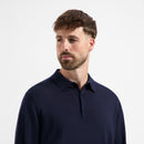 Polo Long Sleeve 100% Merino - Navy Blue