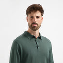 Polo Long Sleeve 100% Merino - Fernstone Green
