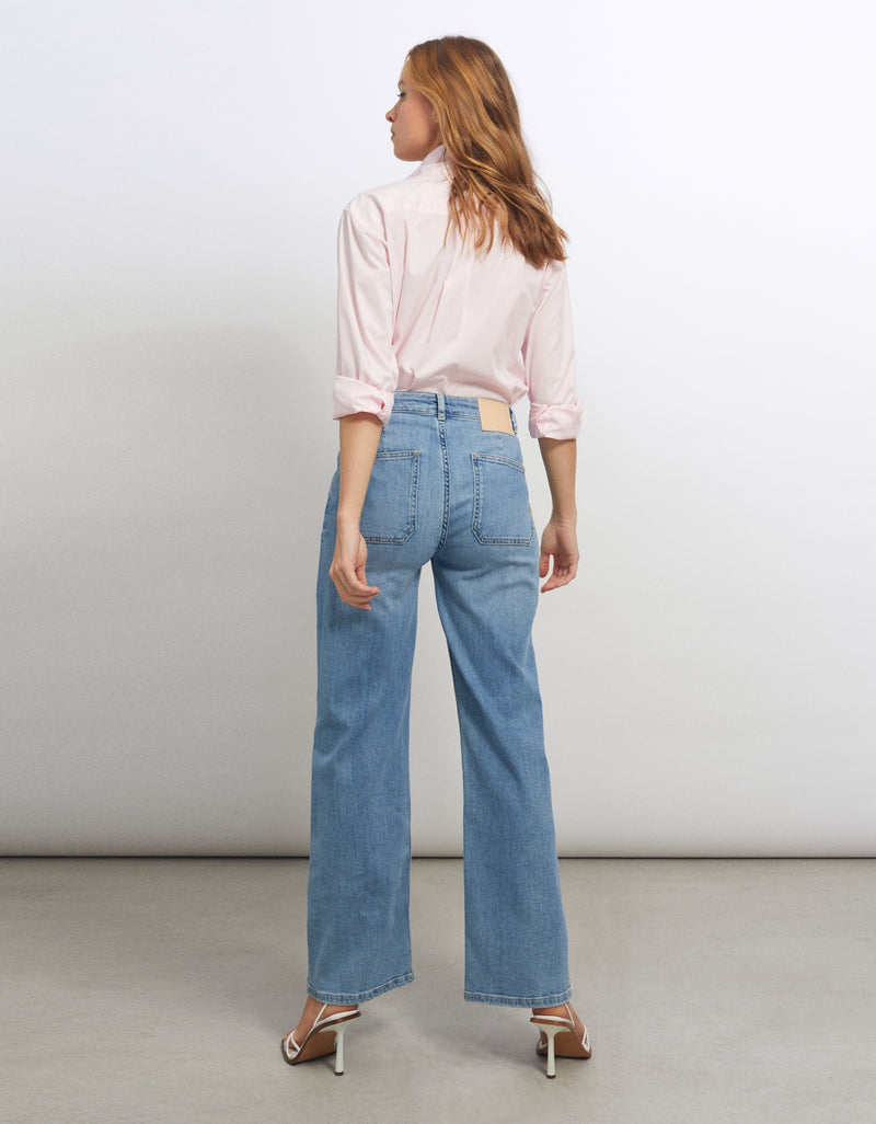 Reiko - Jean Wide Pom - Denim V-365 - Femme