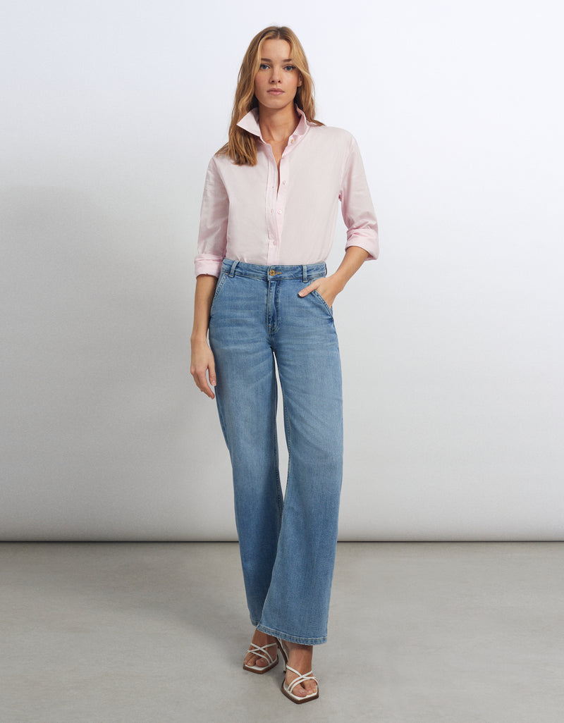 Reiko - Jean Wide Pom - Denim V-365 - Femme