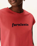 T-Shirt With Message Terracotta Pomelo