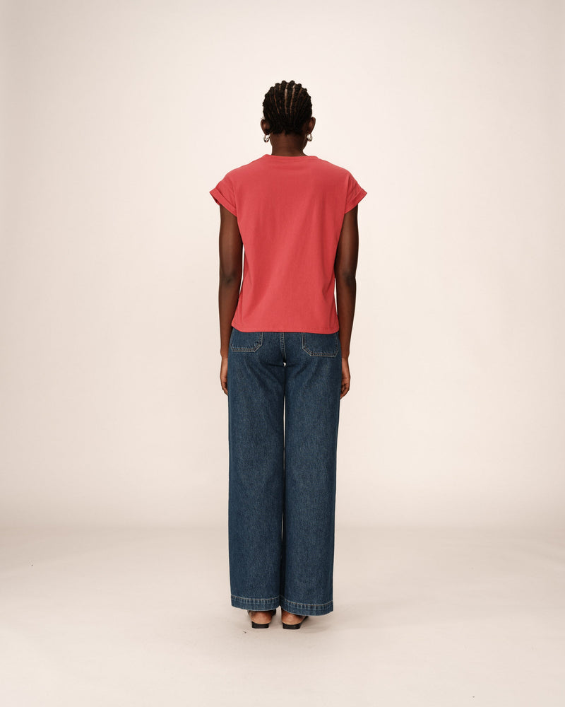 T-Shirt With Message Terracotta Pomelo