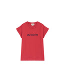 T-Shirt With Message Terracotta Pomelo