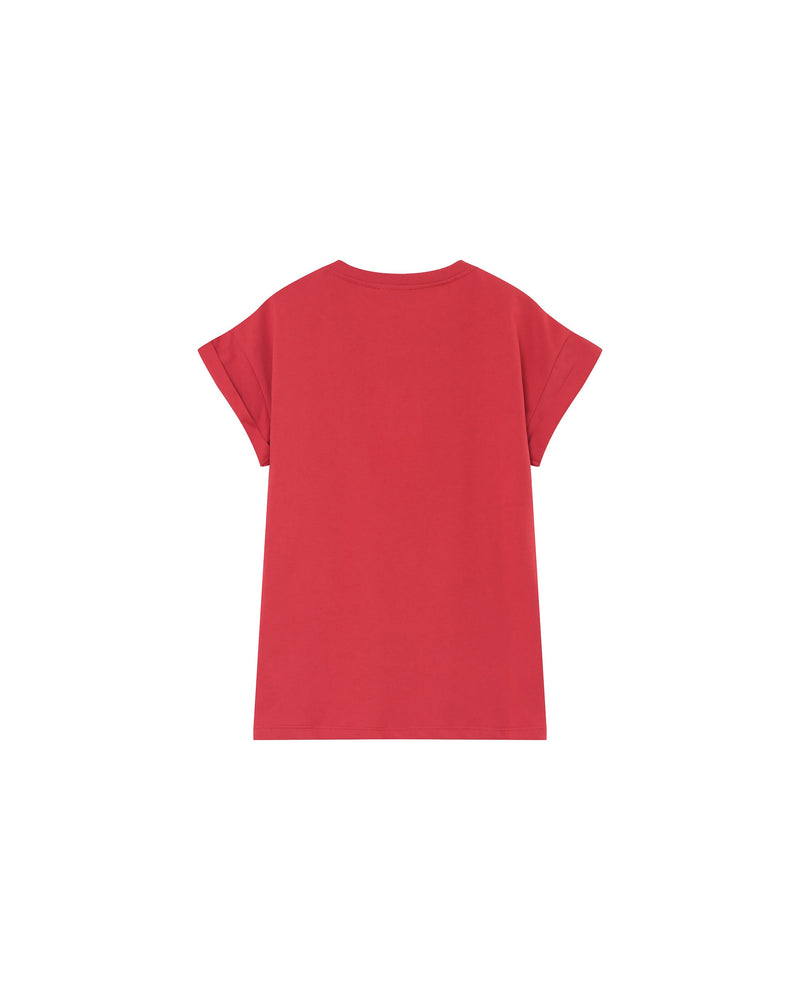 T-Shirt With Message Terracotta Pomelo