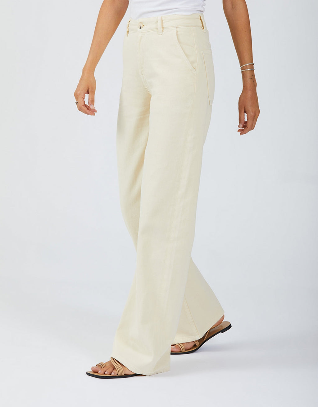 Wide Leg Trousers Pom Color - Milkshake - Women