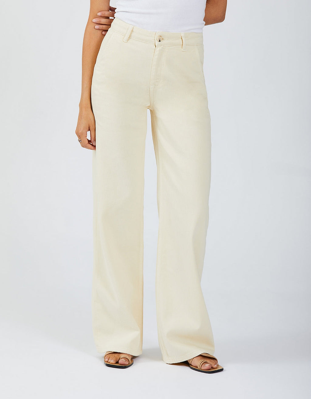 Wide Leg Trousers Pom Color - Milkshake - Women