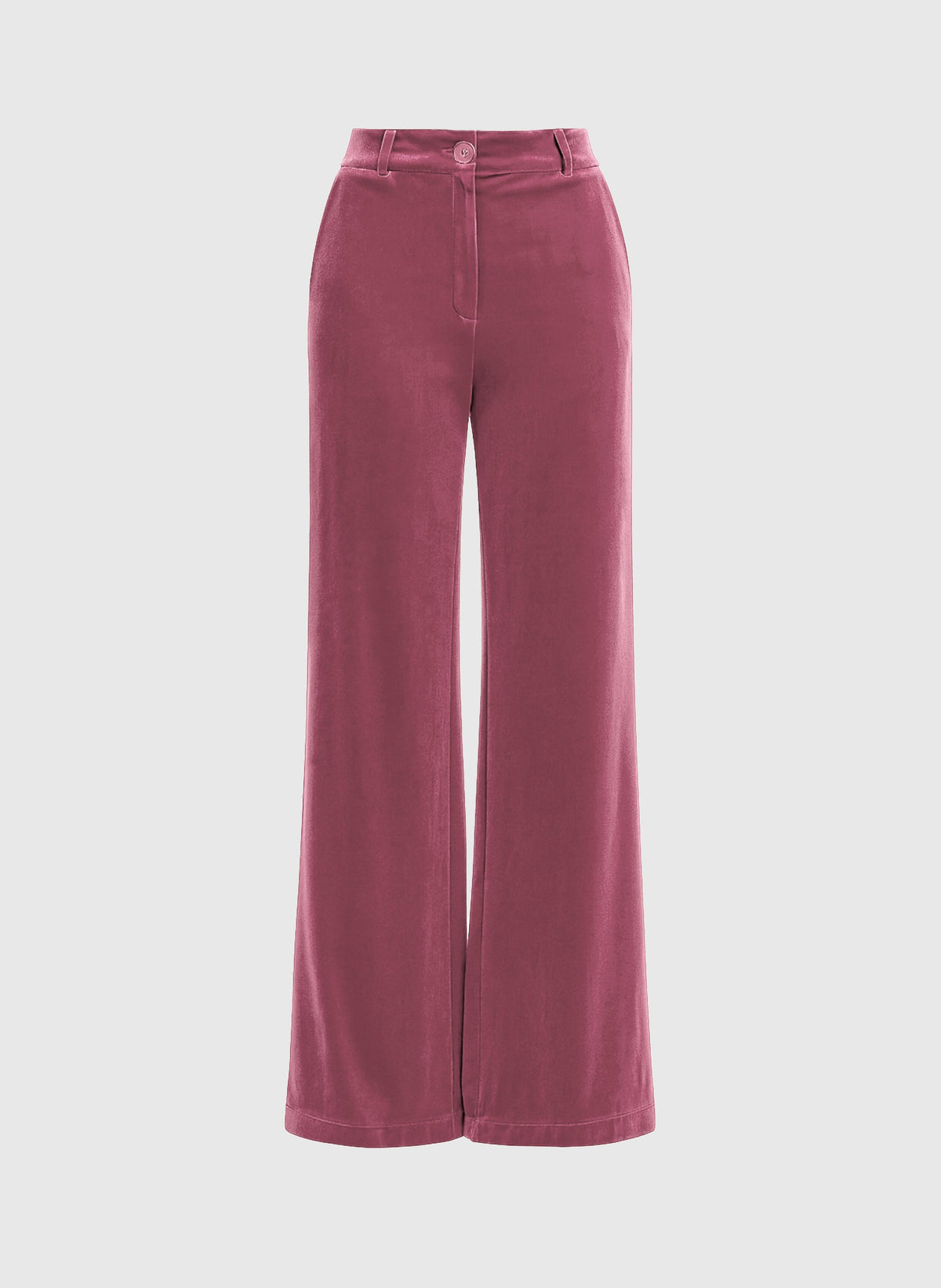 An'ge – Pantalon Pontalene Rose, hindbærlyserøde fløjlsbukser med vide ben, set forfra