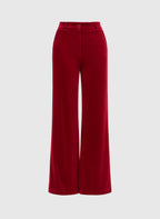 An'ge – Pantalon Pontalene Rouge, pantalon large en velours rouge, vue de face sur fond uni