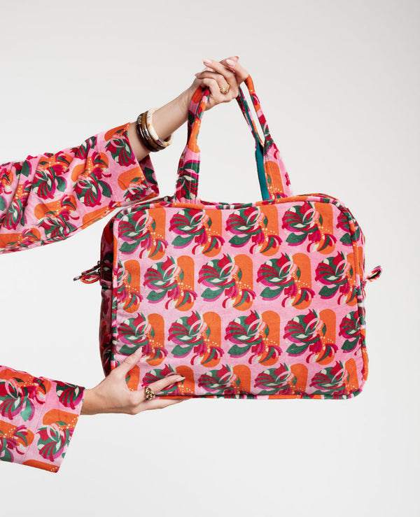 Sac Week-end Velours - Split pink