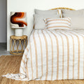 Linen and Cotton Bedspread - Orange