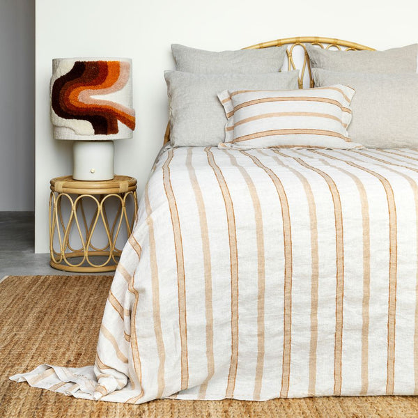 Linen and Cotton Bedspread - Orange