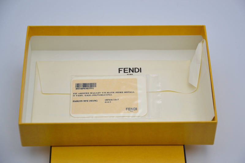 Fendi Beige Leather Zipped Wallet