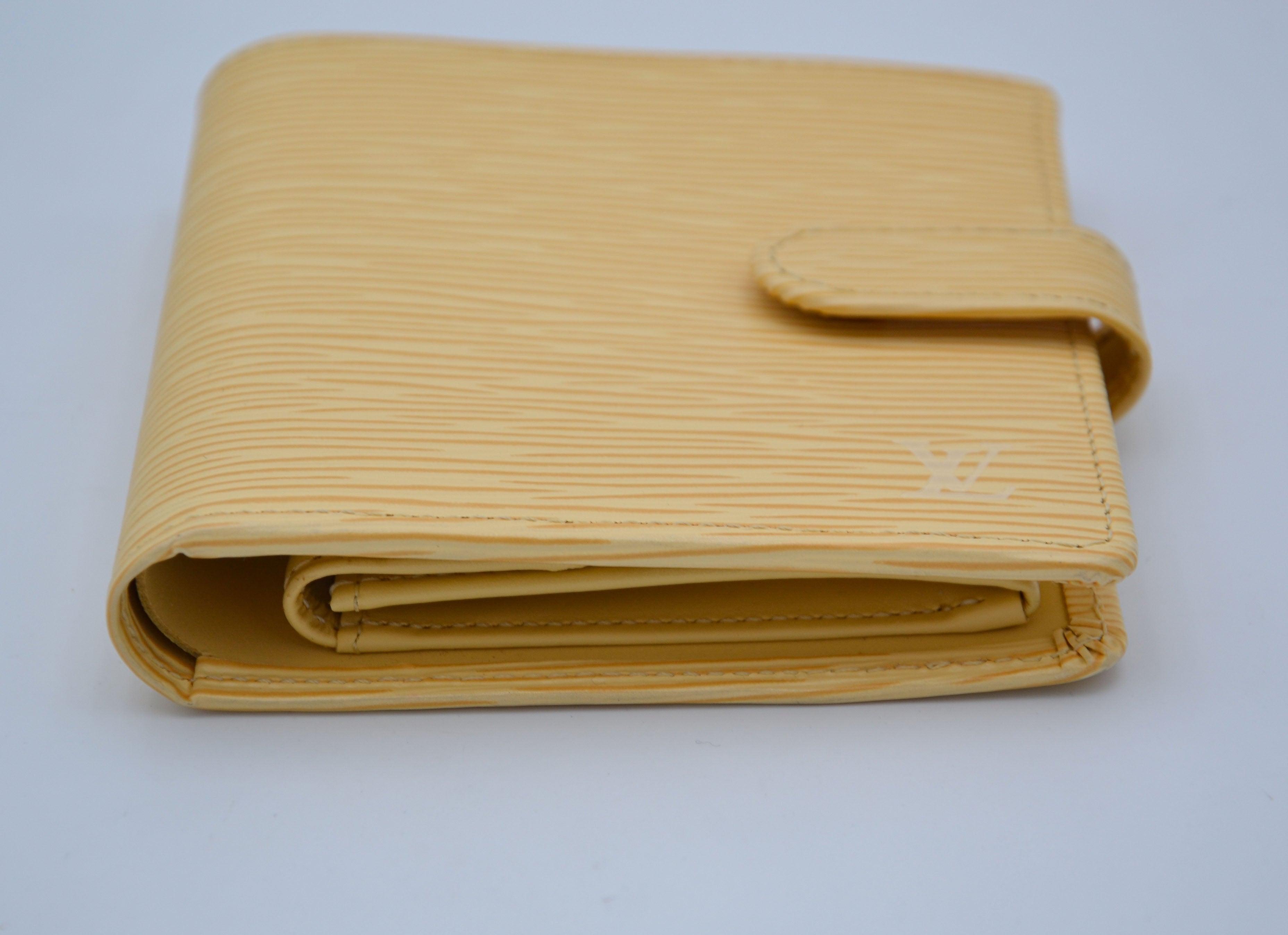Louis Vuitton Compact Wallet In Pastel Yellow Epi Leather