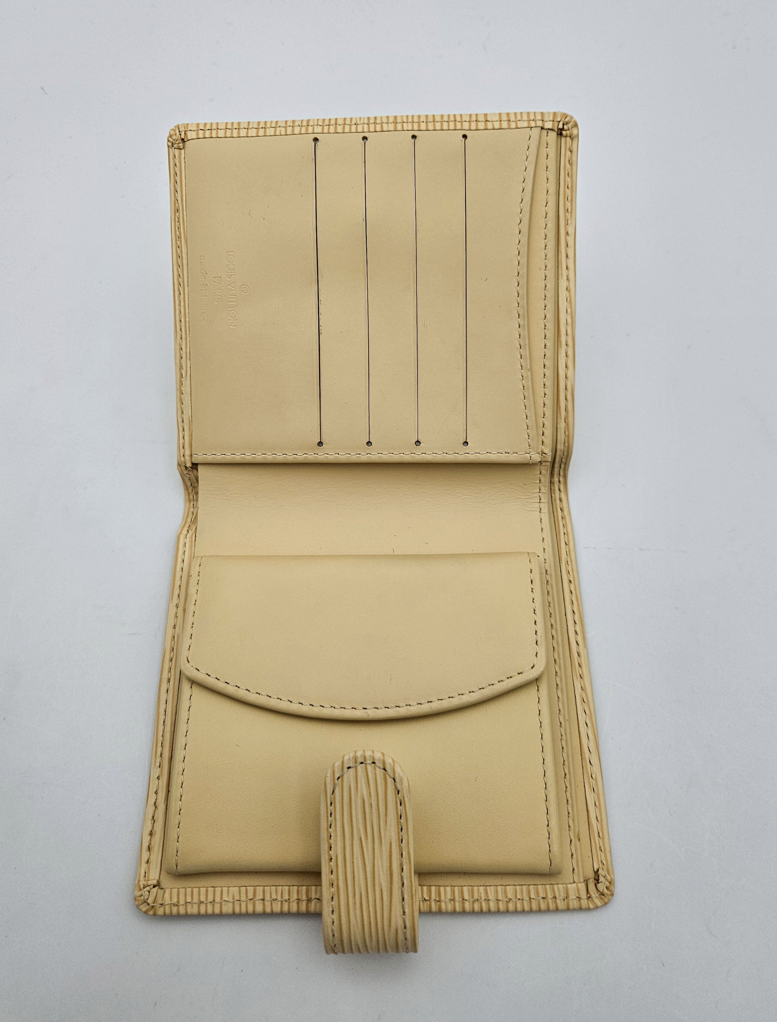 Louis Vuitton Compact Wallet In Pastel Yellow Epi Leather
