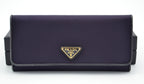 Prada Long Wallet In Purple Nylon & Black Leather