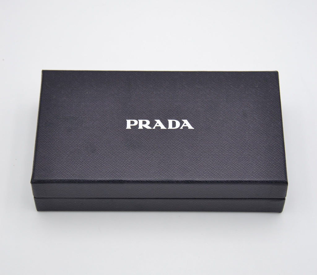 Prada Long Wallet In Purple Nylon & Black Leather