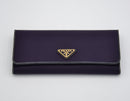 Portefeuille Long Prada En Nylon Violet & Cuir Noir