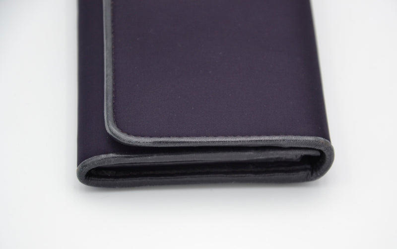 Portefeuille Long Prada En Nylon Violet & Cuir Noir
