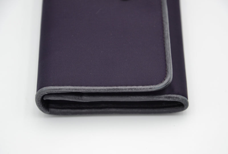 Portefeuille Long Prada En Nylon Violet & Cuir Noir
