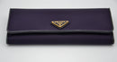 Portefeuille Long Prada En Nylon Violet & Cuir Noir