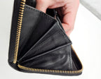 Gucci Zippy Long Wallet In Black Leather Guccissima