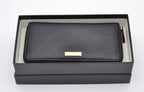 Gucci Zippy Long Wallet In Black Leather Guccissima